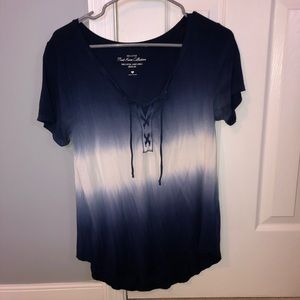 Hollister tye dye shirt with lace up tie in front!